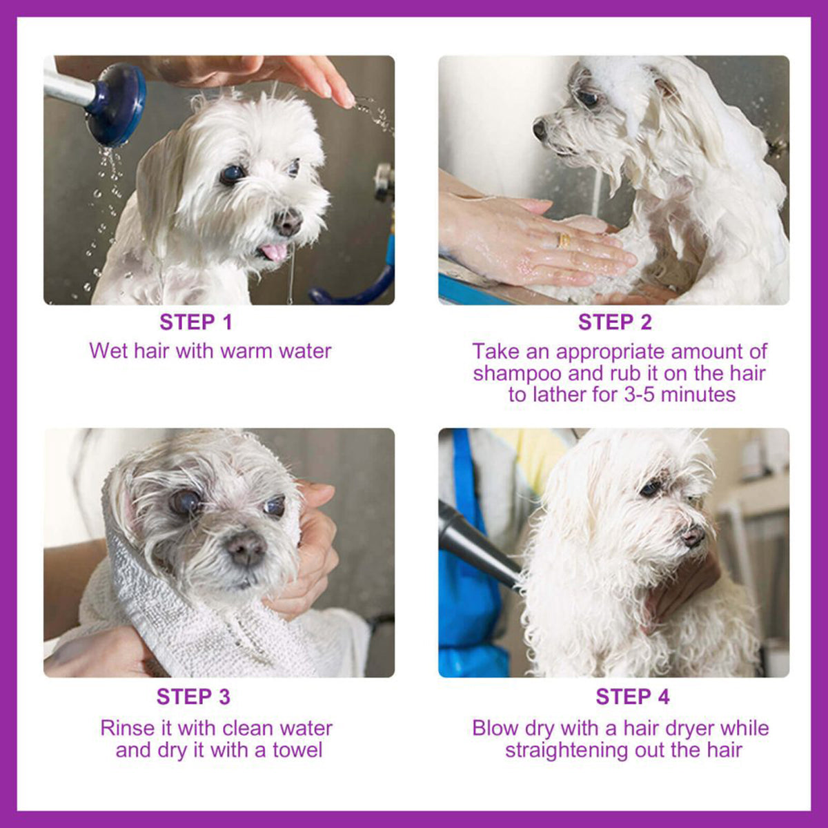 Yegbong Pet Shampoo, Pet Bath Relieves Skin Itchy, Hair Smooth Non-Knotting Shampoo