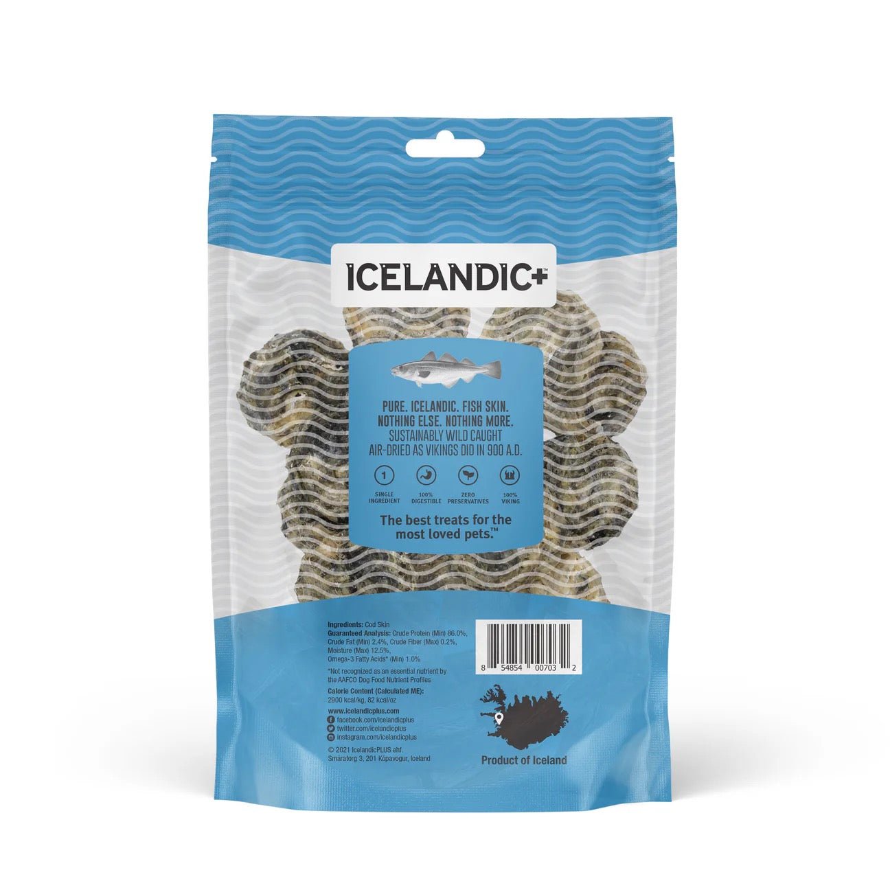 Icelandic Cod Skin Rolls Dog Treats (3oz)