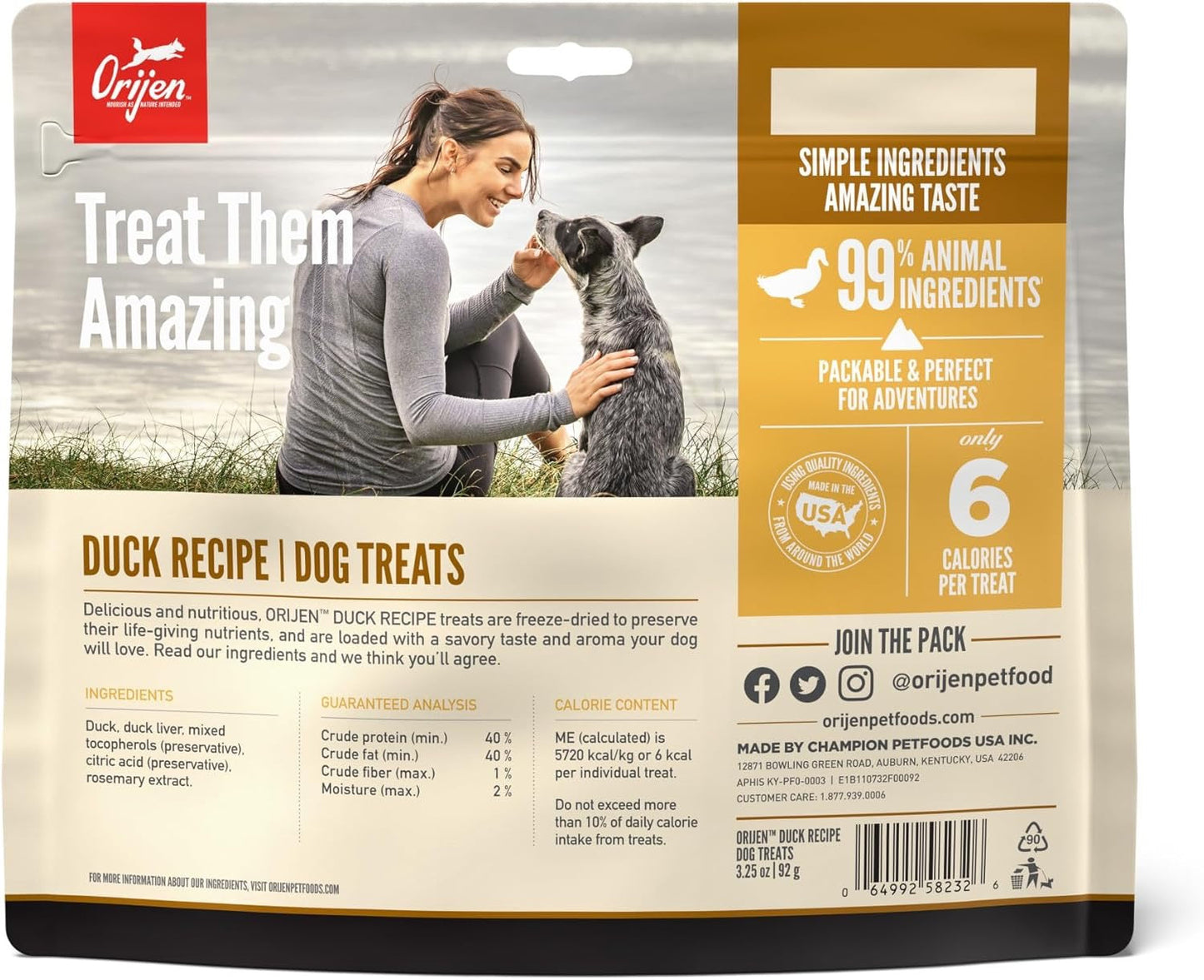 Orijen Duck Freeze Dried Dog Treats (3.25oz)