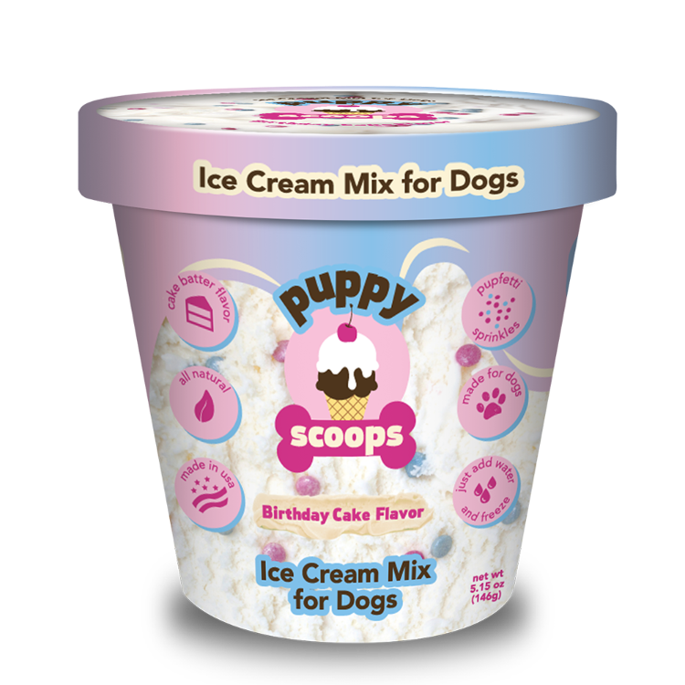 Puppy Scoops Ice Cream Mix - Birthday Cake with Pupfetti Sprinkles, Pint Size, 4.65 oz
