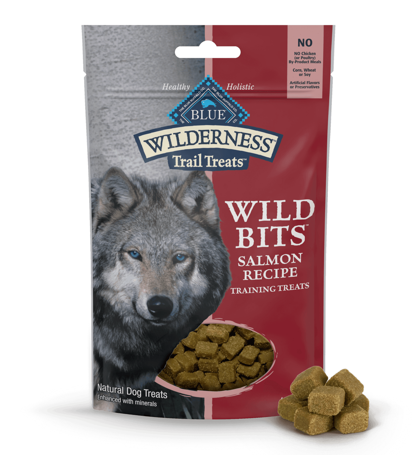 Blue Buffalo Blue Wildnerness Trail Treats High-Protein Soft-Moist Dog Treats Wild Bits™ Salmon Recipe (4oz)