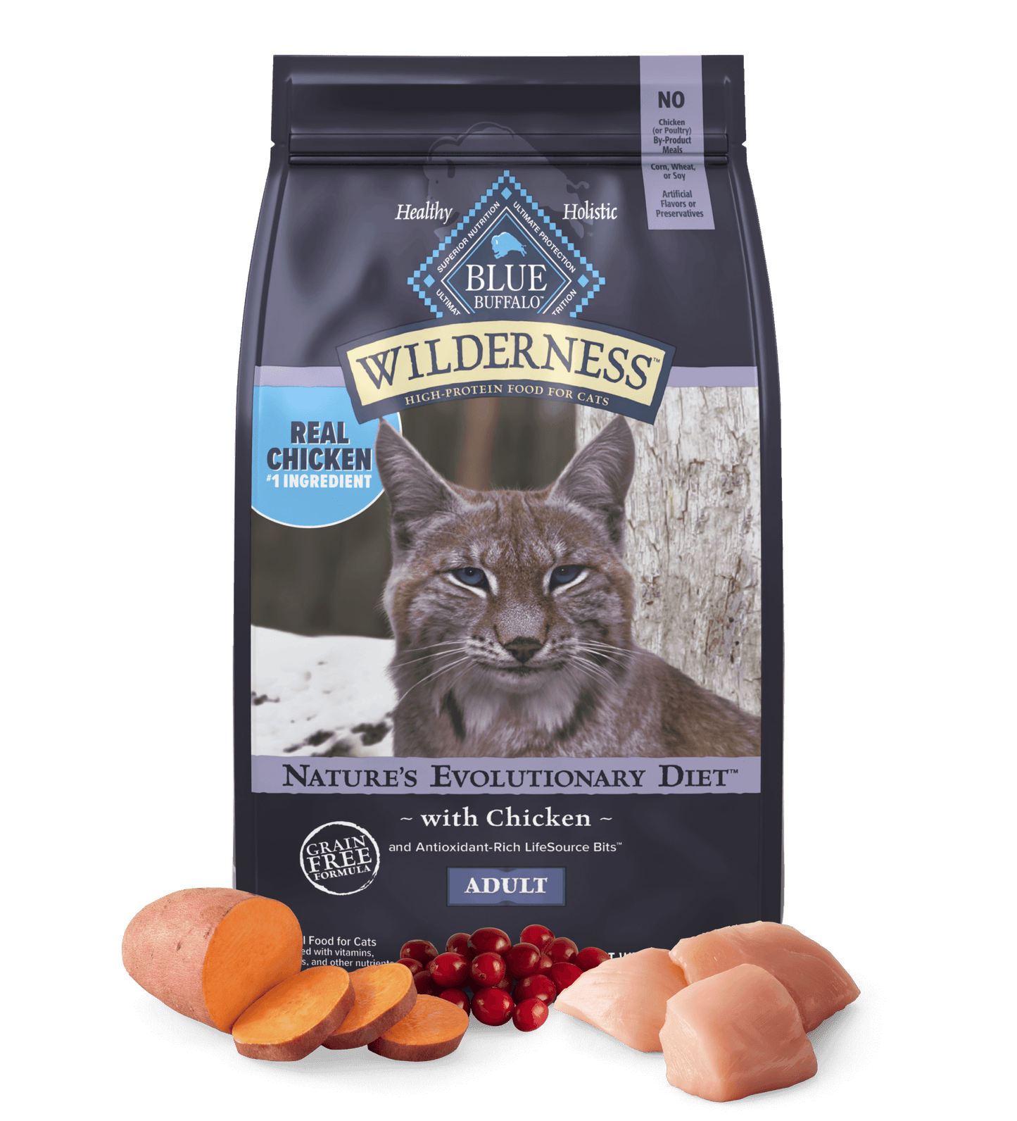 Blue Buffalo Wilderness Adult Chicken Recipe Dry Cat Food (12lb)