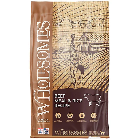 Wholesomes Dog Adult Beef Meal & Rice (40lb)