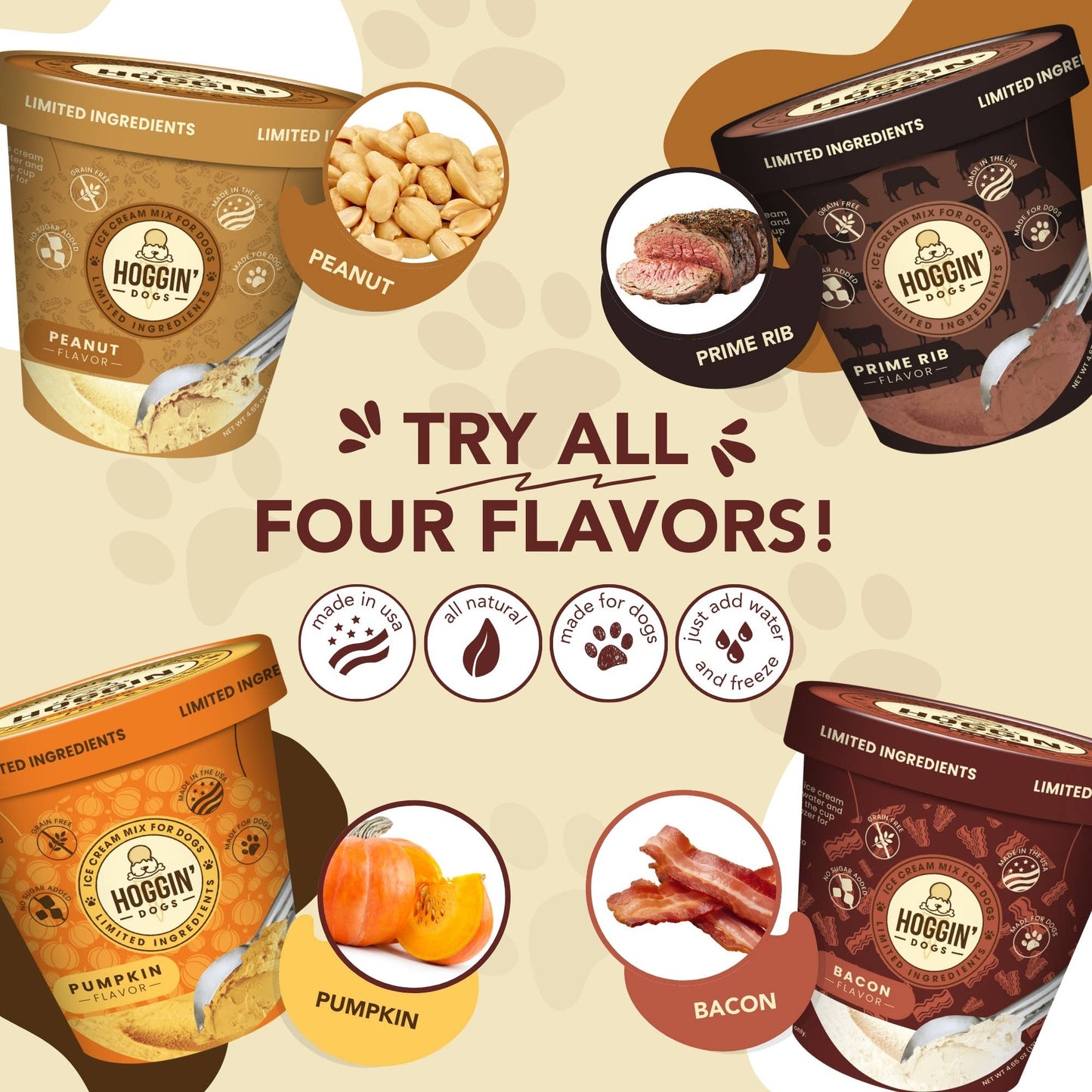 🍦🐾 Hoggin' Dogs No Sugar Added Ice Cream Mix for Dogs