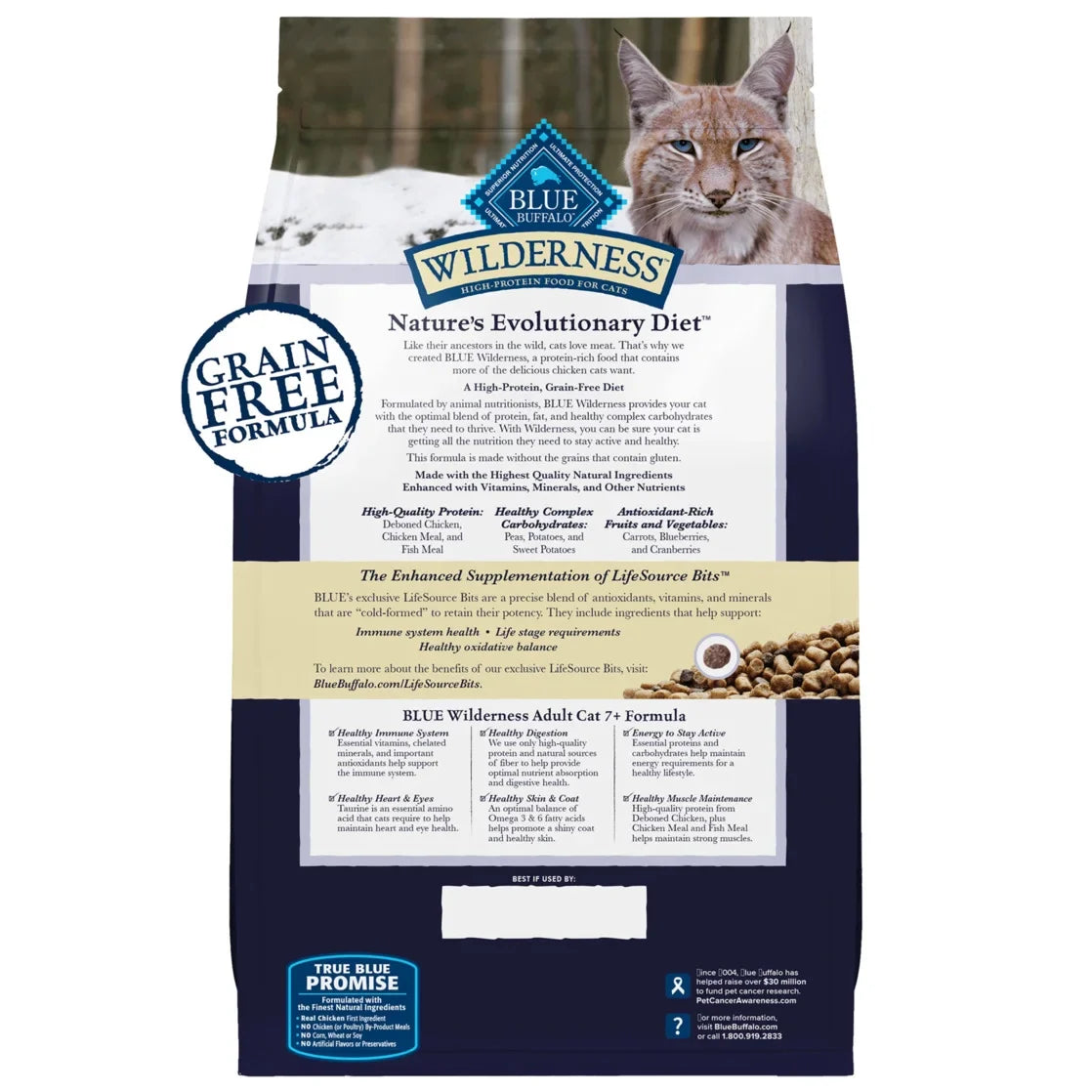 Blue Buffalo Wilderness Adult Cat 7+ Chicken Grain Free (5lb)