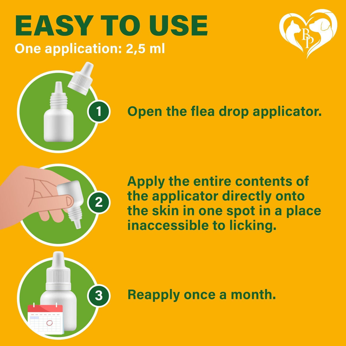 Topical Flea & Tick Drops for Dogs Cats & Rabbits Mosquito Repellent