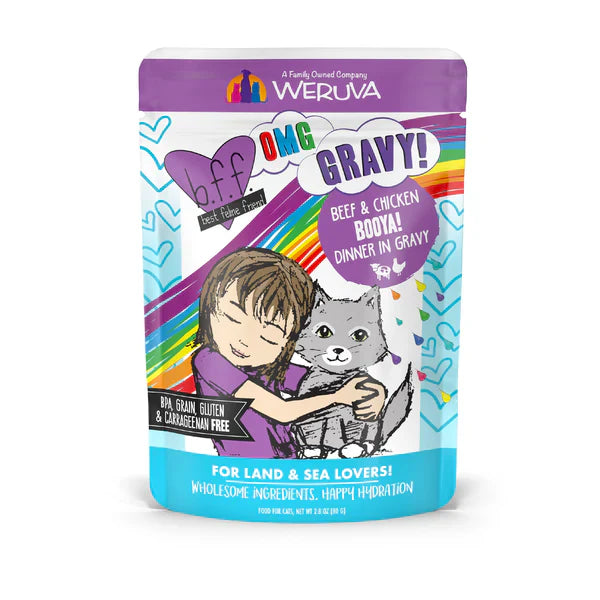 BFF OMG Adult Booya Beef and Chicken Wet Cat Pouch (2.8oz)