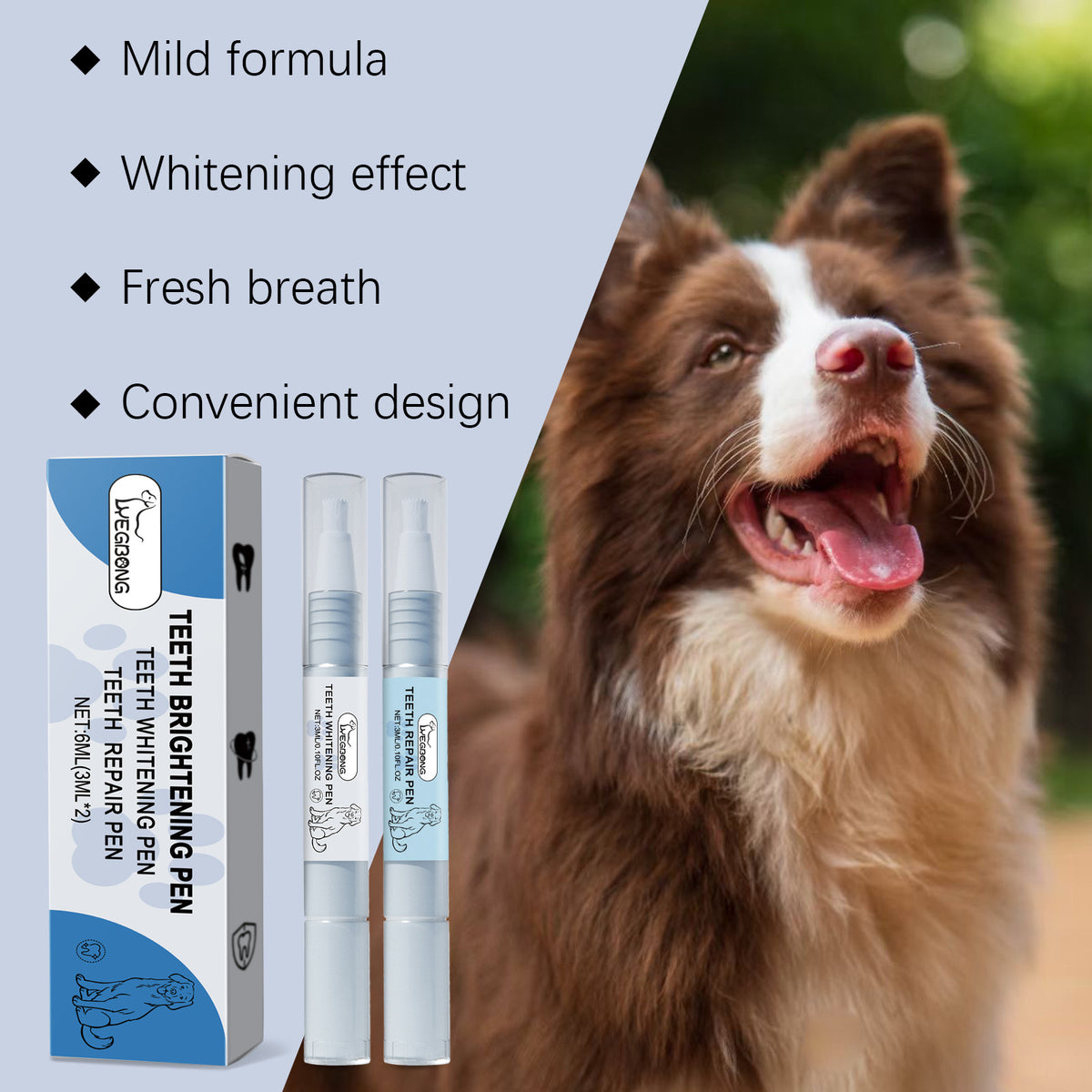 Yegbong Pet Teeth Brightening Pen Set Pet Teeth Cleaning Tartar Stains Dental Repair