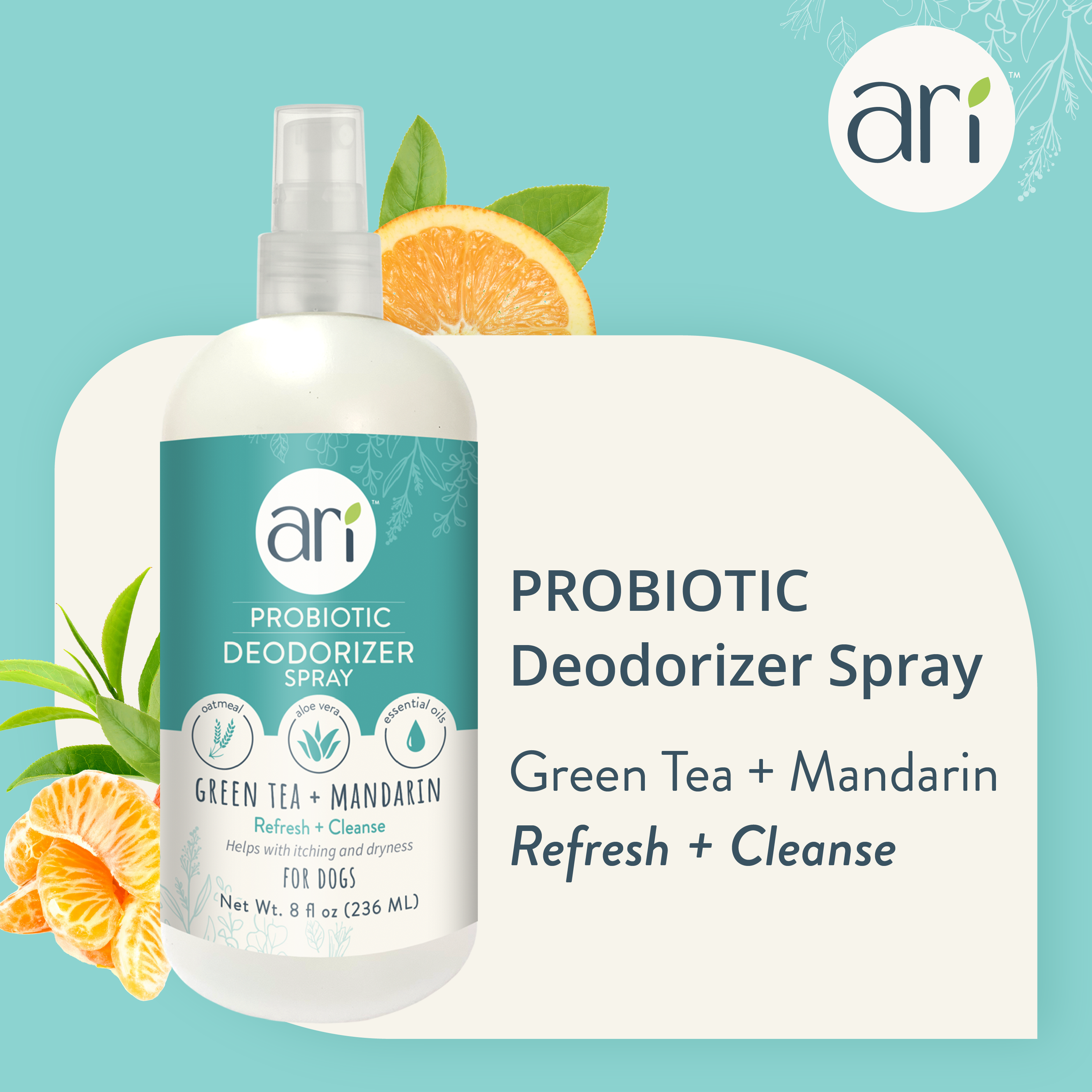 ARI Probiotic Deodorizer Spray – GREEN TEA + MANDARIN