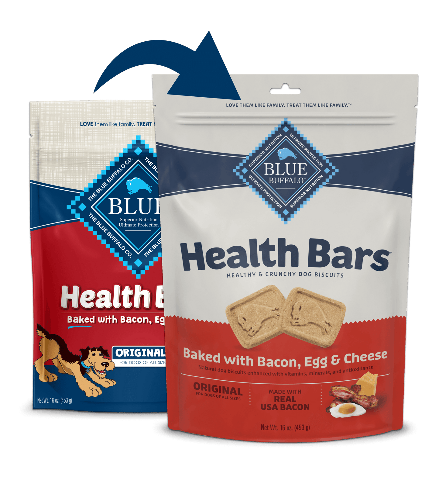 Blue Buffalo Blue Health Bar Crunchy Dog Biscuits Baked with Bacon, Egg and Cheese (16oz)
