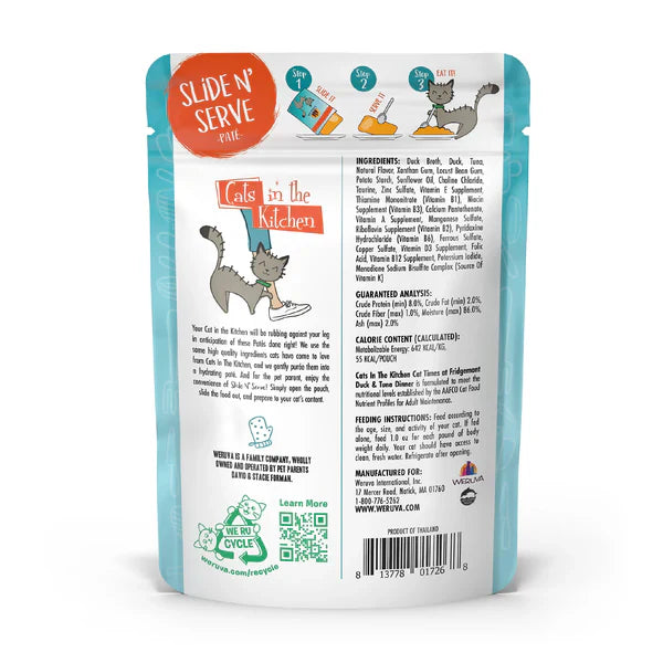 Cats in the Kitchen Paté Cat Times at Fridgemont Duck & Tuna Dinner in a Hydrating Purée (3oz)