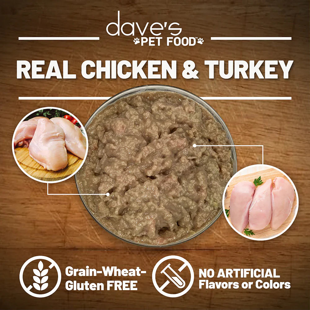 Dave's Chicken & Turkey Recipe in Saucey Paté Wet Cat Food (5.5oz)