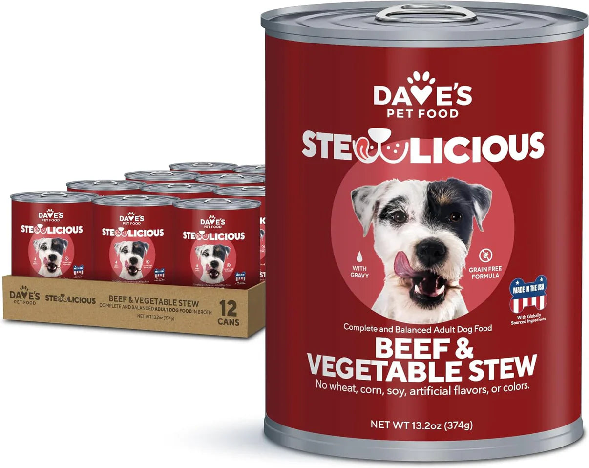 Dave's Stewlicious Beef & Vegetable Stew For Dogs (13.2oz)