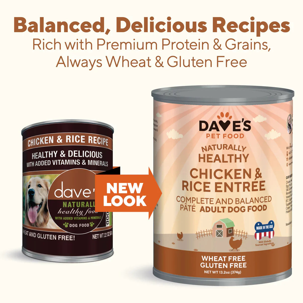 Dave’s Naturally Healthy Chicken & Rice Recipe Wet Dog Food (13.2oz)