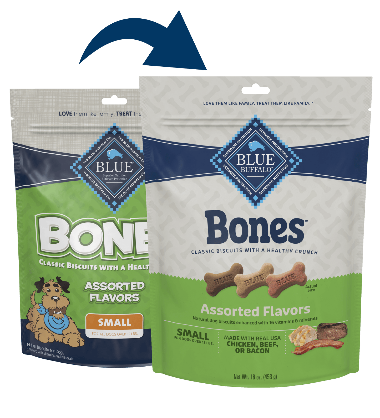 Blue Buffalo Blue Bones Crunchy Dog Biscuits Small Bones with Real Meat (16oz)
