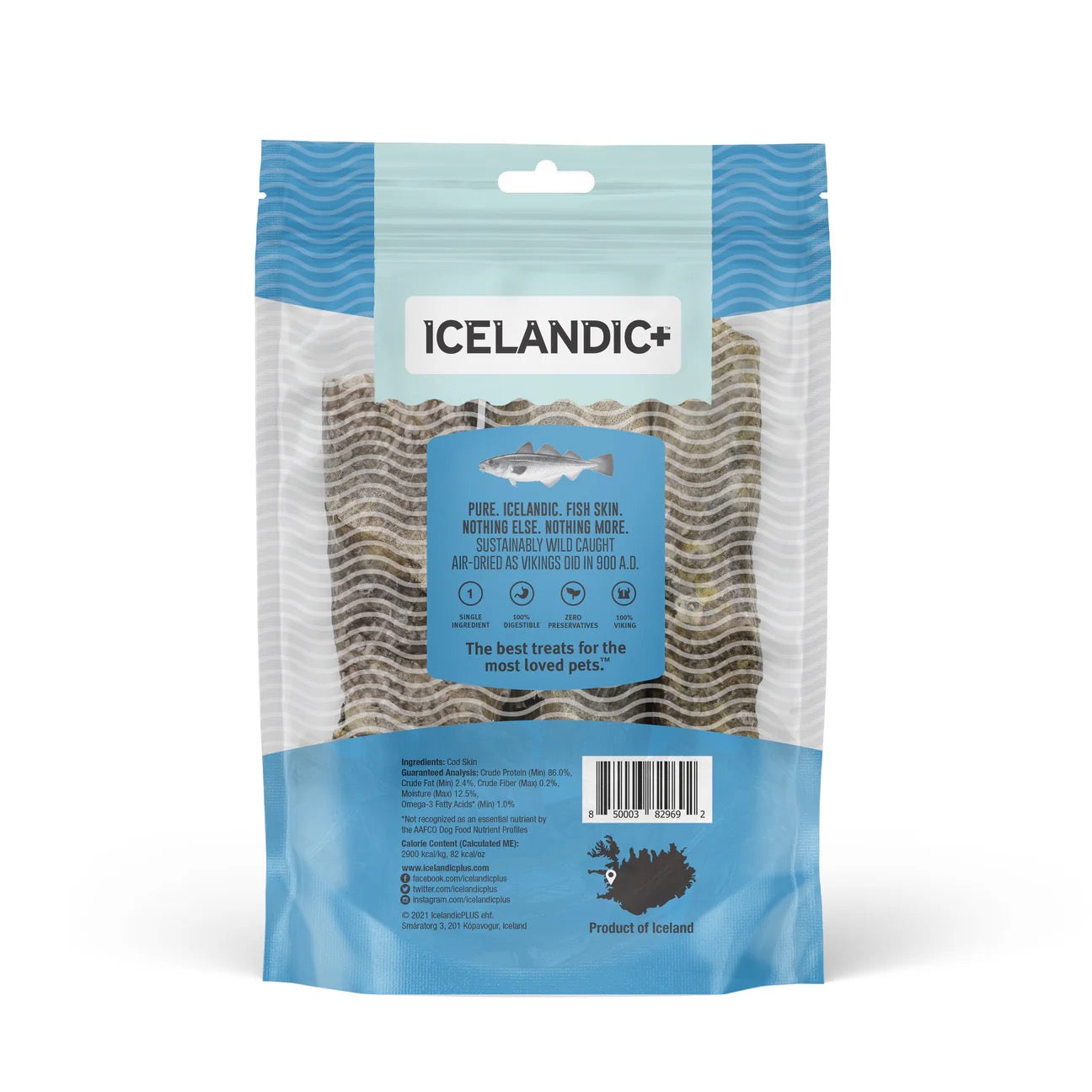 Icelandic Hand Wrapped Cod Skin 5" Chew Sticks Dog Treats (3 Pack) (3.8oz)