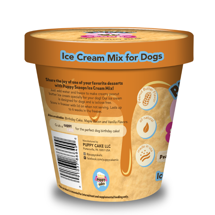 Puppy Scoops Ice Cream Mix - Peanut Butter, Pint Size, 4.65 oz