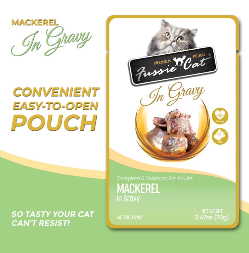 Fussie Cat Pouch - Mackerel in Gravy (2.47oz)