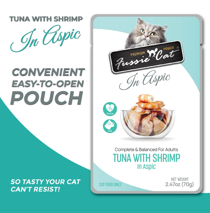 Fussie Cat Pouch - Tuna with Shrimp in Aspic (2.47oz)