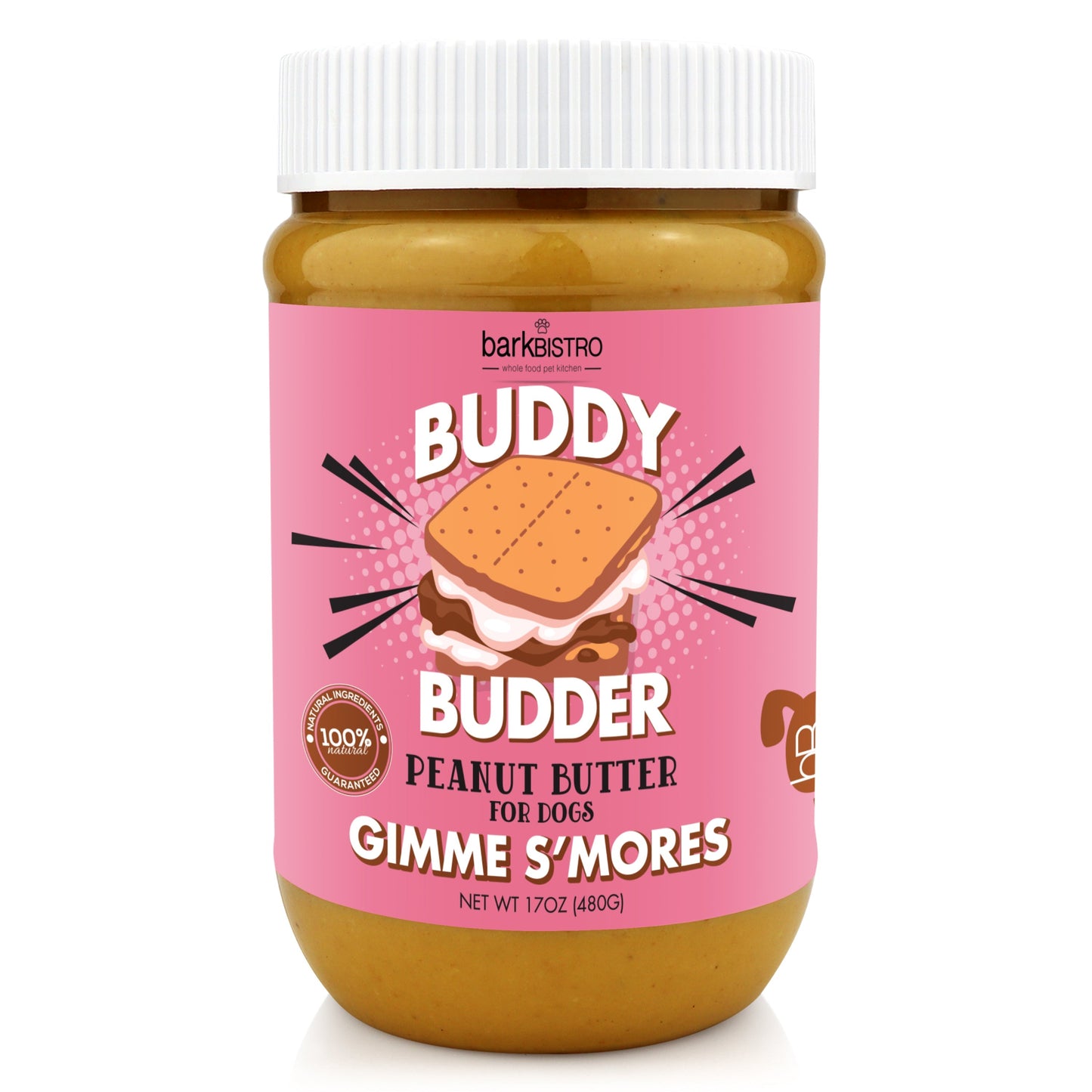 Gimme S'mores Buddy Budder - 100% all natural dog peanut butter, Made in USA