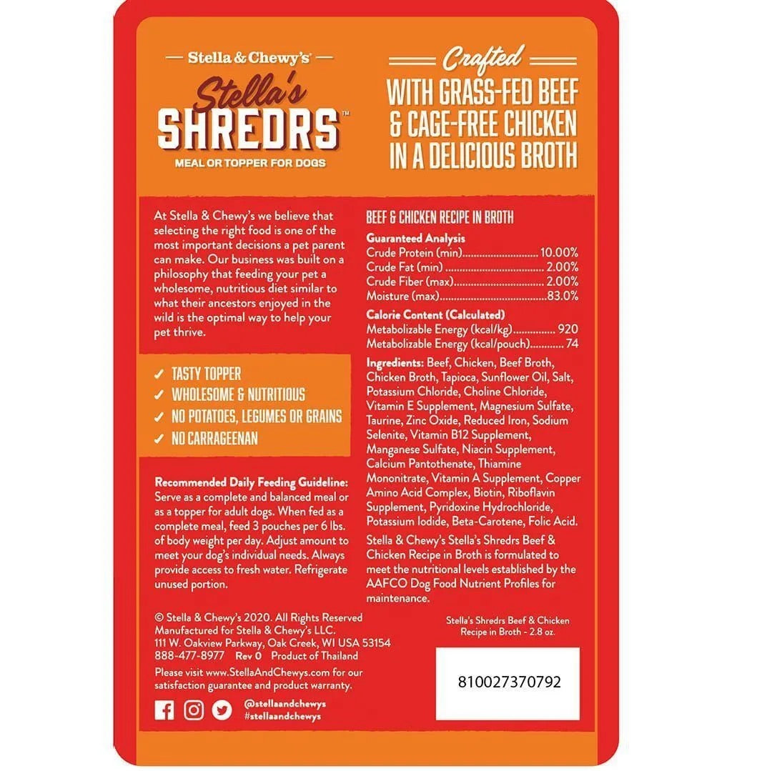 Stella & Chewy’s Shredrs Beef & Chicken Dog Food (2.8oz)