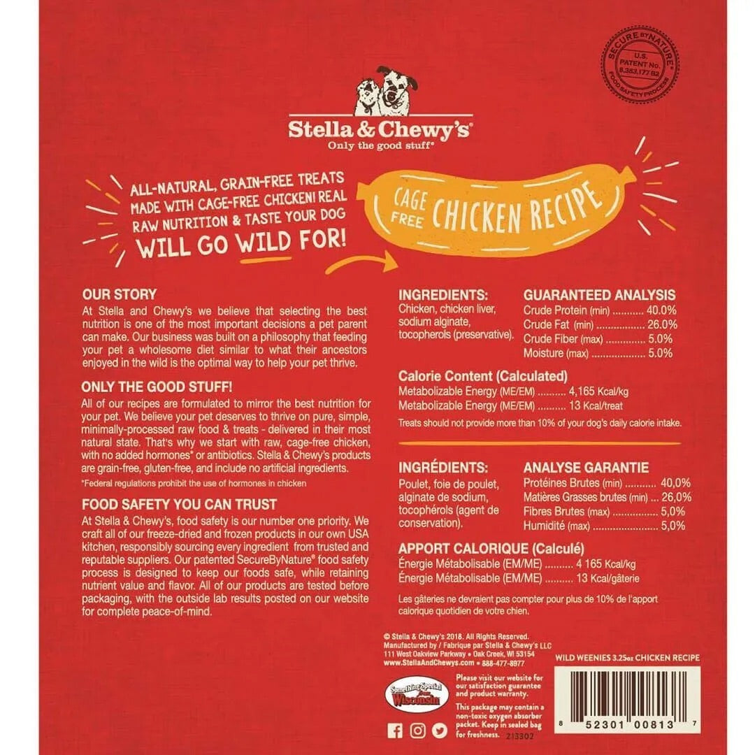Stella & Chewy’s Freeze Dried Wild Weenies Chicken Dog Treats (11.5oz)