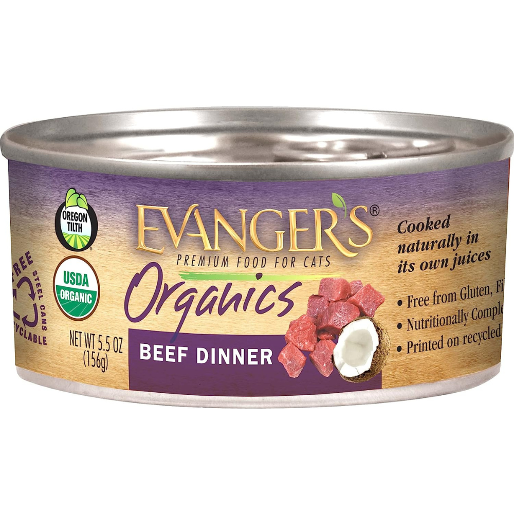 Evanger's Organics Beef Dinner Cat Cans (5.5oz)