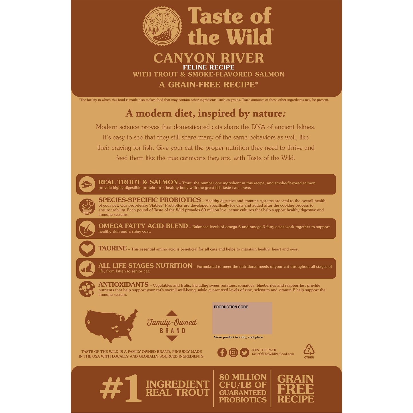 Taste of the Wild Adult Canyon River Trout and Salmon Feline Food (5lb)