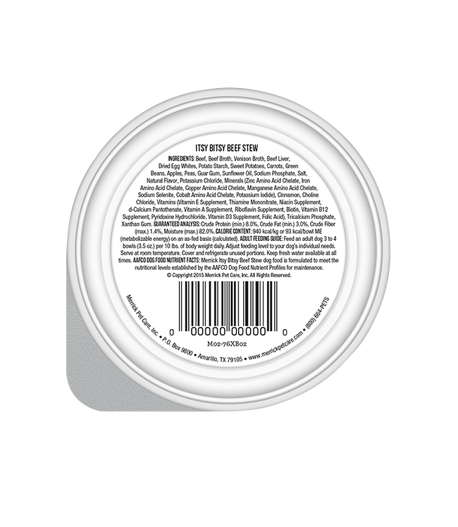 Merrick Lil' Plates Grain Free Itsy Bitsy Beef Stew Wet Dog Food (3.5oz)
